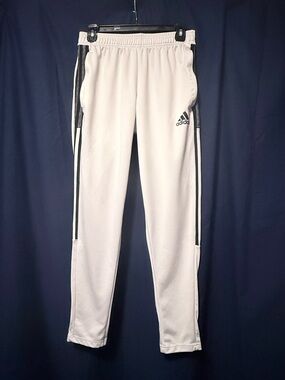 Adidas Pants Women’s Size Small White Black Striped Running Gym Zip Ankle